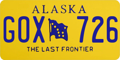 AK license plate GOX726