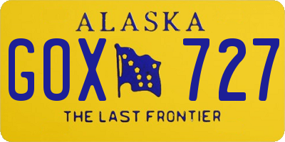 AK license plate GOX727