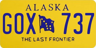 AK license plate GOX737