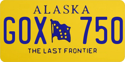 AK license plate GOX750