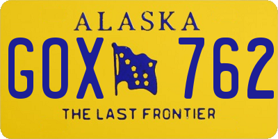AK license plate GOX762