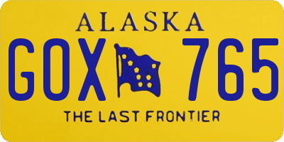 AK license plate GOX765