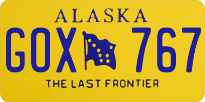 AK license plate GOX767