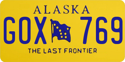 AK license plate GOX769