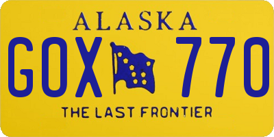 AK license plate GOX770
