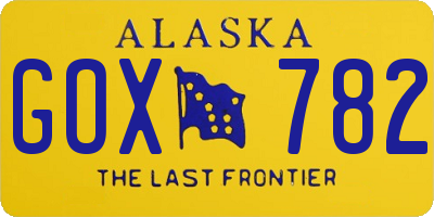 AK license plate GOX782