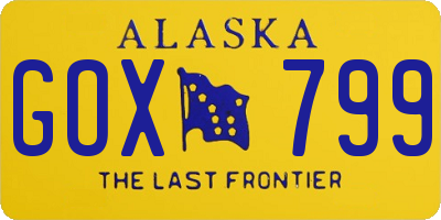 AK license plate GOX799