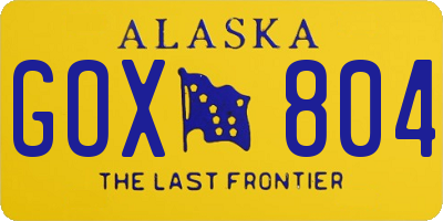 AK license plate GOX804