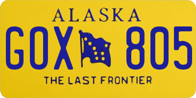 AK license plate GOX805