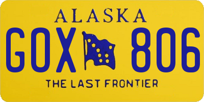 AK license plate GOX806