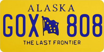 AK license plate GOX808