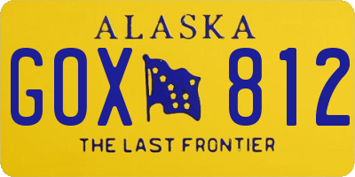 AK license plate GOX812