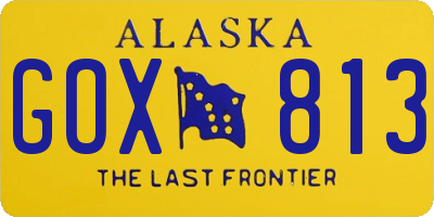 AK license plate GOX813