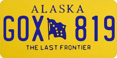 AK license plate GOX819