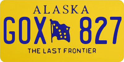 AK license plate GOX827