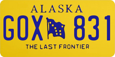 AK license plate GOX831