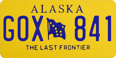 AK license plate GOX841