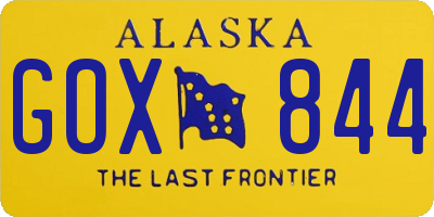 AK license plate GOX844