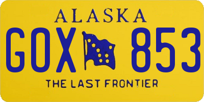AK license plate GOX853