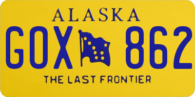 AK license plate GOX862