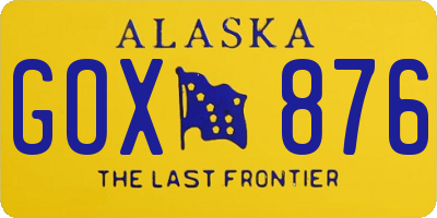 AK license plate GOX876