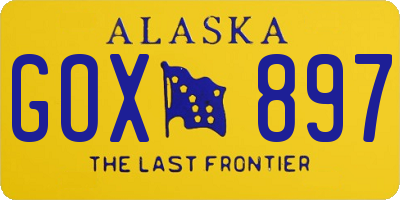 AK license plate GOX897