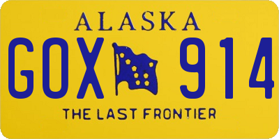 AK license plate GOX914