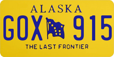 AK license plate GOX915