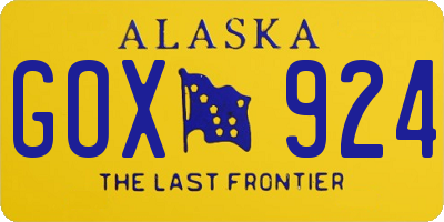AK license plate GOX924