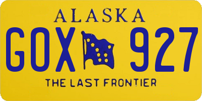AK license plate GOX927