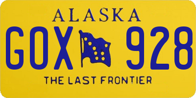 AK license plate GOX928
