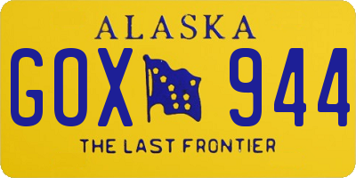 AK license plate GOX944