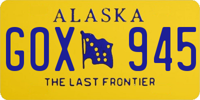 AK license plate GOX945