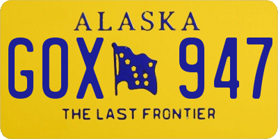 AK license plate GOX947