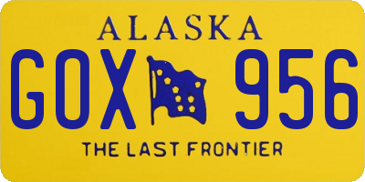 AK license plate GOX956