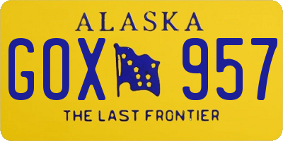 AK license plate GOX957