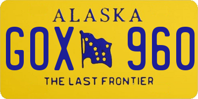 AK license plate GOX960