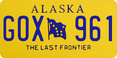 AK license plate GOX961