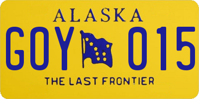 AK license plate GOY015