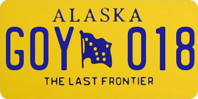 AK license plate GOY018