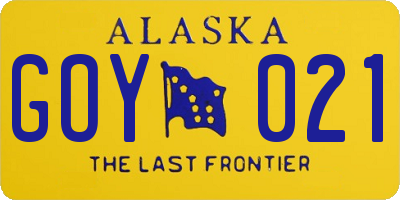 AK license plate GOY021