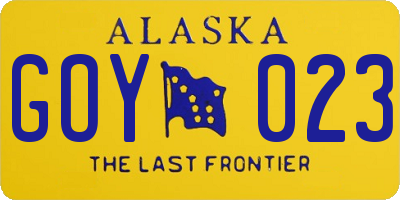 AK license plate GOY023