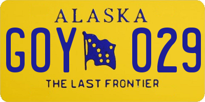 AK license plate GOY029