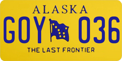 AK license plate GOY036