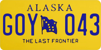 AK license plate GOY043