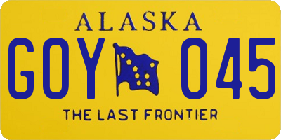 AK license plate GOY045