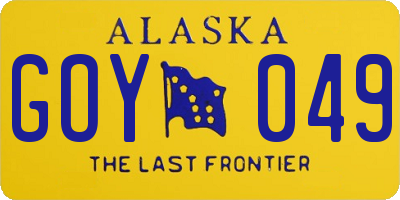 AK license plate GOY049