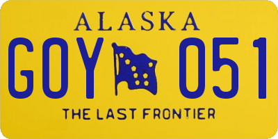 AK license plate GOY051