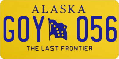 AK license plate GOY056