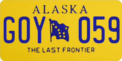 AK license plate GOY059